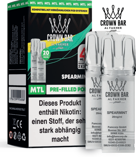 Al Fakher 600er Pods 20mg (2er Pack) | SPEARMINT