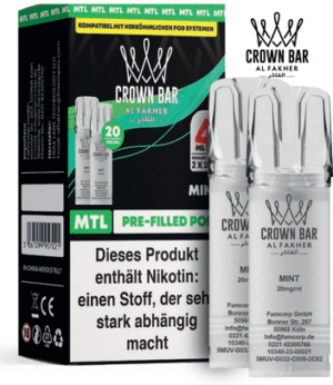 Al Fakher 600er Pods Mint – klassisches Minzaroma mit 20 mg Nikotin für Al Fakher 600er Akkuträger