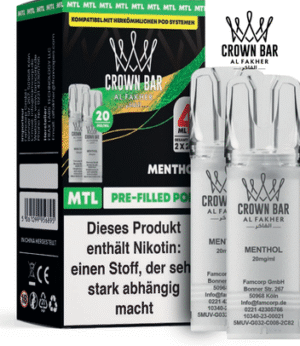 Al Fakher 600er Pods Menthol – intensiver Mentholgeschmack mit Cooling-Effekt und 20 mg Nikotin für Al Fakher 600er Akkuträger