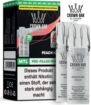 Al Fakher 600er Pods Peach Ice – süßer Pfirsich mit kühler Frische und 20 mg Nikotin für Al Fakher 600er Akkuträger