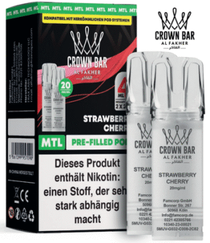 Al Fakher 600er Pods Strawberry Cherry – fruchtiger Mix aus Erdbeere und Kirsche mit 20 mg Nikotin für Al Fakher 600er Akkuträger