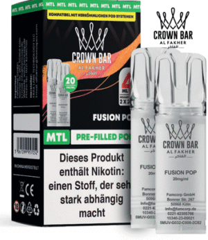 Al Fakher 600er Pods Fusion Pop – fruchtig-süßer Mix mit Cooling-Effekt und 20 mg Nikotin für Al Fakher 600er Akkuträger