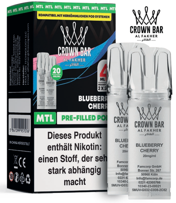 Al Fakher 600er Pods 20mg (2er Pack) | BLUEBERRY CHERRY