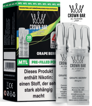 Al Fakher 600er Pods Grape Berry – fruchtige Traube-Beeren-Mischung mit 20 mg Nikotin für Al Fakher 600er Akkuträger