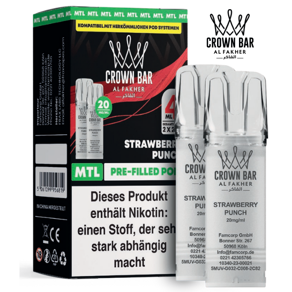 Al Fakher 600er Pods 20mg (2er Pack) | STRAWBERRY PUNCH