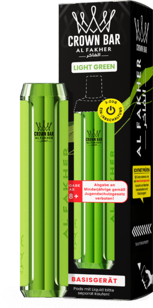 Bild-Alt-Text: Al Fakher 600er Akkuträger Light Green – wiederaufladbarer Vape-Akku für Al Fakher 600er Pods