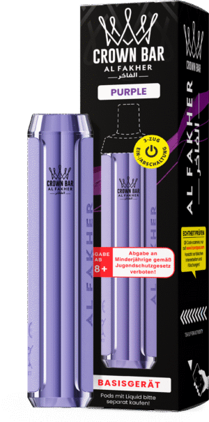 Al Fakher 600er Akkuträger Purple – wiederaufladbarer Akku in kräftigem Lila mit Magnet-Stecksystem für Al Fakher 600 Pods